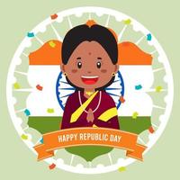 fondo de saludo del día de la república india vector