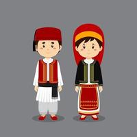 Couple Character Wearing Greeks Dress vector