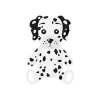 Vector cartoon sitting dog of Dalmatian breed.