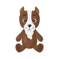 Vector cartoon sitting dog of Pitbull breed.