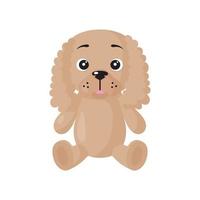 Vector cartoon sitting dog of American cocker spaniel breed.