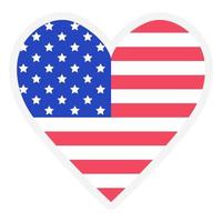 American flag in the shape of a heart. US Presidential Election. vector