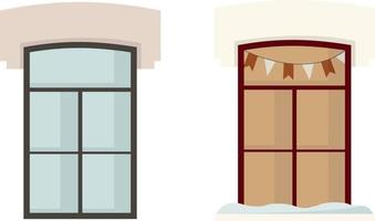 Two vector windows with arch