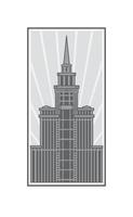 Illustration of a skyscraper. Vector. High-rise tower logo for a construction company. vector