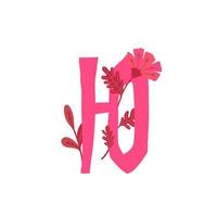 letra del alfabeto ruso. vector. fuente cirílica eslava. hermosas letras de colores en plantas y flores. botánica y floristería. logo decorativo. vector
