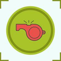 Whistle color icon. Isolated vector illustration