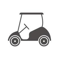 Golf cart icon. Silhouette symbol. Negative space. Vector isolated illustration