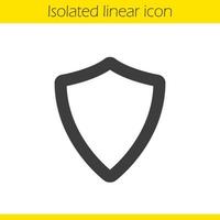 Shield linear icon. Thick line illustration. Protection contour symbol. Vector isolated outline drawing