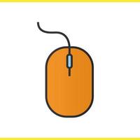 Computer mouse color icon. Isolated vector illustration