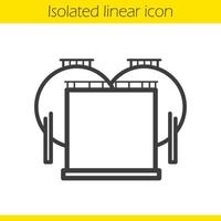 icono lineal del tanque de aceite. Ilustración de línea fina. símbolo de contorno de almacenamiento de la industria del gas y la gasolina. dibujo de contorno aislado vectorial vector