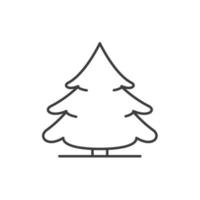 abeto cubierto de nieve. icono lineal. Ilustración de línea fina. símbolo del contorno del árbol de Navidad. dibujo de contorno aislado vectorial vector