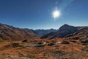 Mountain landscape at Bernina Pass in the Swiss Alps