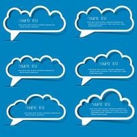 Clouds speech bubbles from paper outline vector