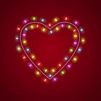 Heart shaped garland lights vector