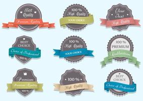 Premium Quality labels in retro colors vector