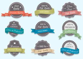 Premium Quality labels in retro colors vector