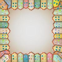 marco de casas coloridas vector