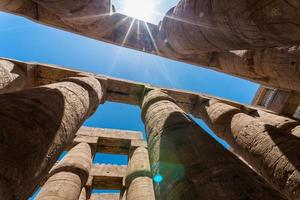 antique columns in a karnak temple in luxor photo