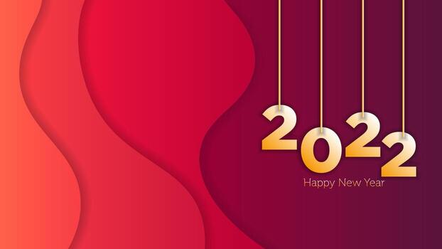 Happy New Year 2022 Background Template. Background Template with Paper Cut Style. 2022 vector Illustration