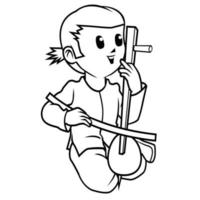 Musician outline coloring page vector