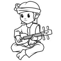 Musician cartoon coloring page vector