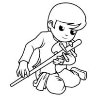 Musician character coloring page vector