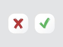 Approved icon, rejected icon, confirmation icon set vector