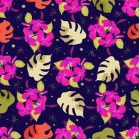 patrón de imagen repitiendo descarga hibiscus shoeblackplant para muebles, alfombras, almohadas, yardas y máscaras de moda para niños. diseño de superficie cuadrada simétrica continua. vector