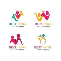 diseño de ilustración de plantilla de logotipo de amor de cuidado familiar vector