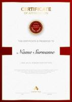 diploma certificate template blue and gold color with luxury and modern style vector image, suitable for appreciation.  Vector illustration EPS10.