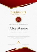 diploma certificate template blue and gold color with luxury and modern style vector image, suitable for appreciation.  Vector illustration EPS10.
