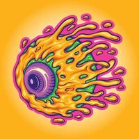 ojos que se derriten trippy mascota vector ilustraciones psicodélicas