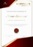 diploma certificate template black and gold color with luxury and modern style vector image EPS10.