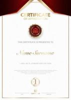 diploma certificate template black and gold color with luxury and modern style vector image EPS10.