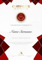 diploma certificate template blue and gold color with luxury and modern style vector image, suitable for appreciation.  Vector illustration EPS10.