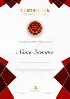 diploma certificate template blue and gold color with luxury and modern style vector image, suitable for appreciation.  Vector illustration EPS10.