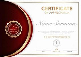 Certificate template red and gold luxury style image. Diploma of geometric modern design. eps10 vector. vector