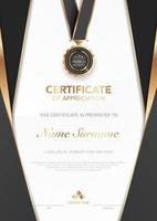 diploma certificate template black and gold color with luxury and modern style vector image.