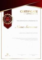 diploma certificate template black and gold color with luxury and modern style vector image EPS10.