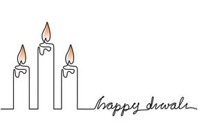 Burning fire candle in continuous one line drawing vector