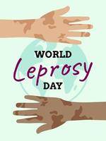 cartel del día mundial de la lepra. evento internacional de salud en enero vector