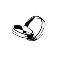 Diseño de ilustración de vector de anillo de pareja de boda