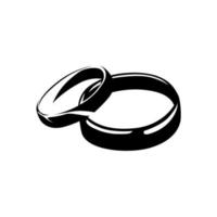 Diseño de ilustración de vector de anillo de pareja de boda