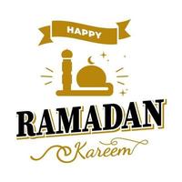 Ramadan Kareem Vector Template. Happy Eid Mubarak Typography and Lettering Handmade with object badge for Islamic Holy Holiday. Muslim tradition Calligraphy, hand writting Concept 13