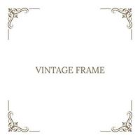 Vintage Frame Elements Border. Gold Square Corner