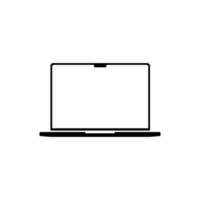 New laptop symbol design. Laptop Icon with the fastest chipset. Simple Notebook with camera notch Illustration vector