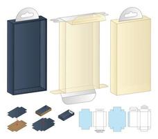 diseño de plantilla troquelada de embalaje de caja. Maqueta 3d vector