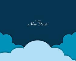 Happy New Year Cloud Simple Greeting Template