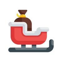 Sled flat style icon. vector illustration for graphic design, website, app. winter element theme