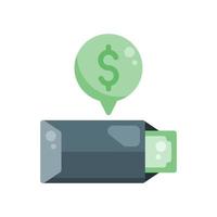 Envelope with money icon in flat style. Vector illustration of business message
